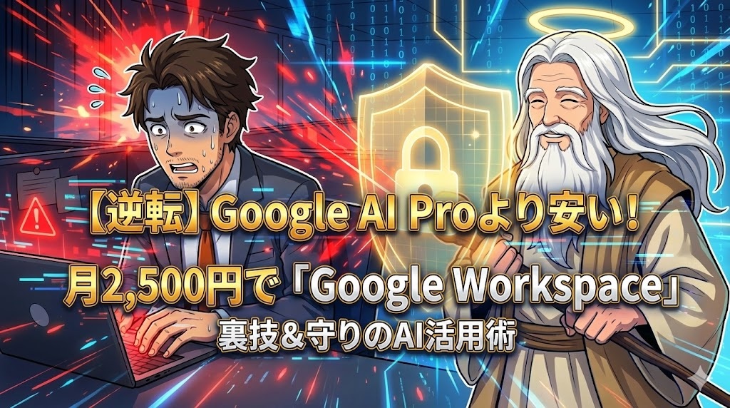 【逆転】Google AI Proより安い！月2,500円で「Google Workspace」裏技＆守りのAI活用術